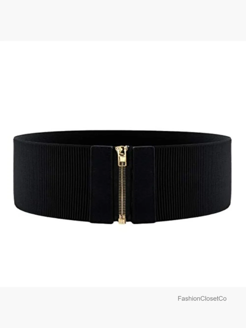Elastic Cinch Stretch Fashion Waistband Vintage Dress Belt with Zipper